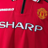 Man United Jersey1998-99 Home Retro Football Kit Long Sleeves