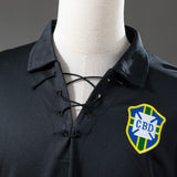 Brazil Jersey 2004 Black Retro Football Kit Long Sleeves