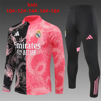 Kids Real Madrid Training Tracksuits 25/26 Football Kit Soccer Jersey