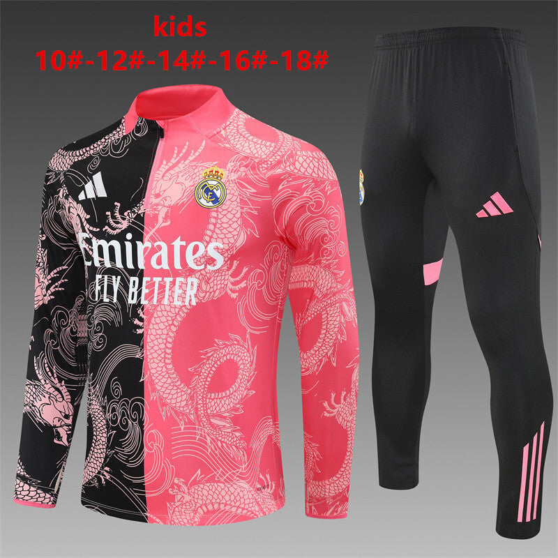 Kids Real Madrid Training Tracksuits 25/26 Football Kit Soccer Jersey