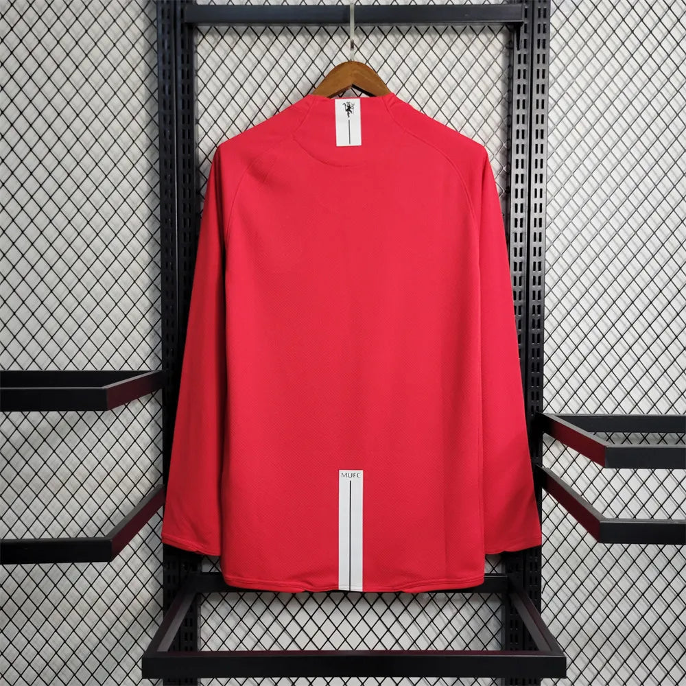 Manchester United Jersey Home Kit 2007/08 Retro Long Sleeve Moscow