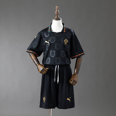 Kids Portugal Jersey 25/26 Black Football Kit
