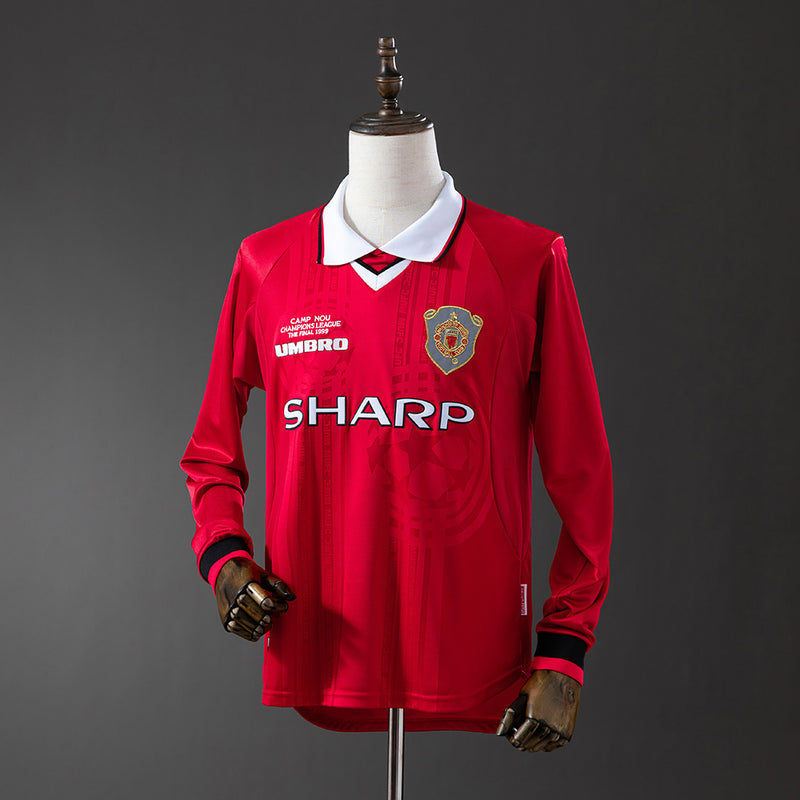 Manchester United Jersey 1999-00 Home Retro Kit Long Sleeves