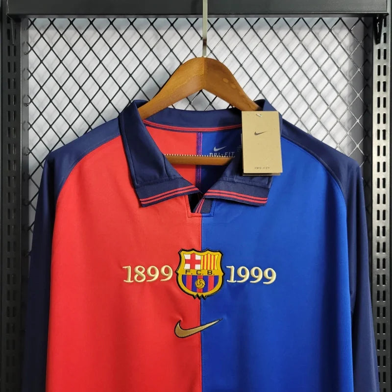 Retro-Barcelona-Jersey-1899-1999-Anniversary-Football-Kit-Soccer-Shirt-Long-Sleeves