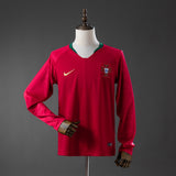 Portugal Home Jersey 2018 Long Sleeves Retro Football Kit Soccer Shirt