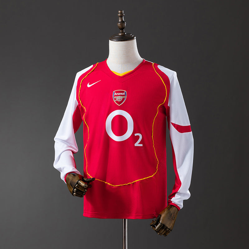 Arsenal Jersey 2004-05 Home Retro Football Kit Long Sleeves