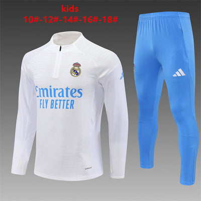 Kids Real Madrid Training Tracksuits 25/26 Football Kit Soccer Jersey