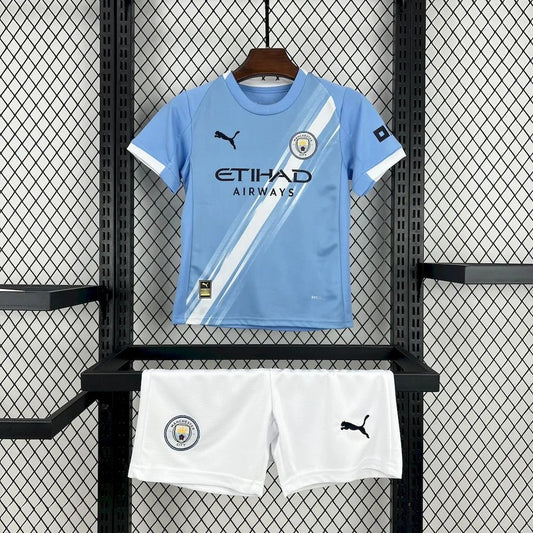Kids Manchester City Home Jersey 25/26 Football Kit Soccer Jersey