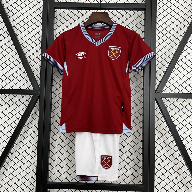 Kids West Ham United Jersey 25/26 Home Football Kit Soccer Jersey