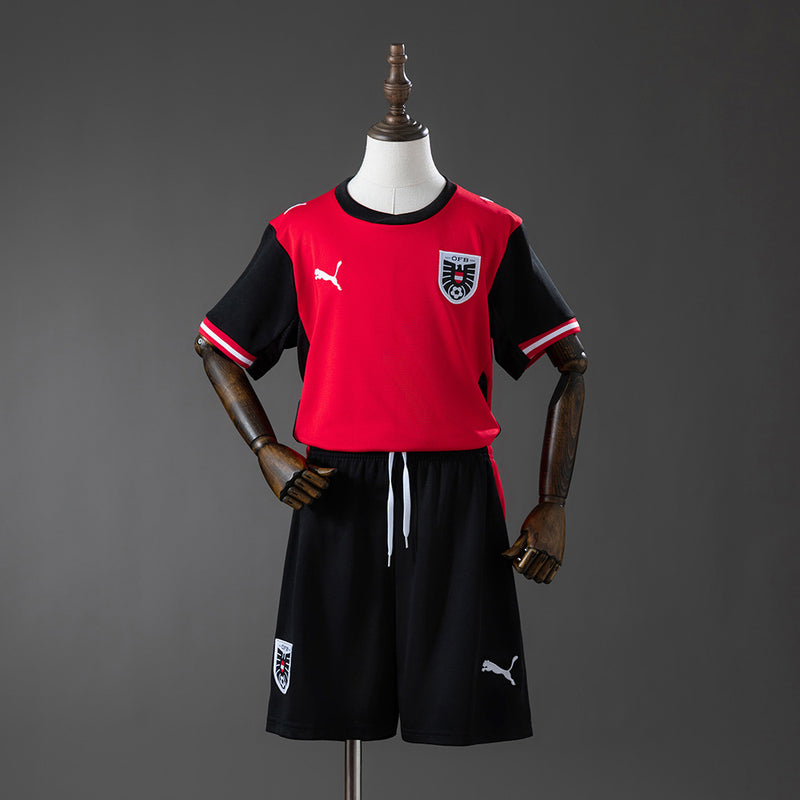 Kids Austria Home Jersey 2026 World Cup Football Kit Soccer Shirt