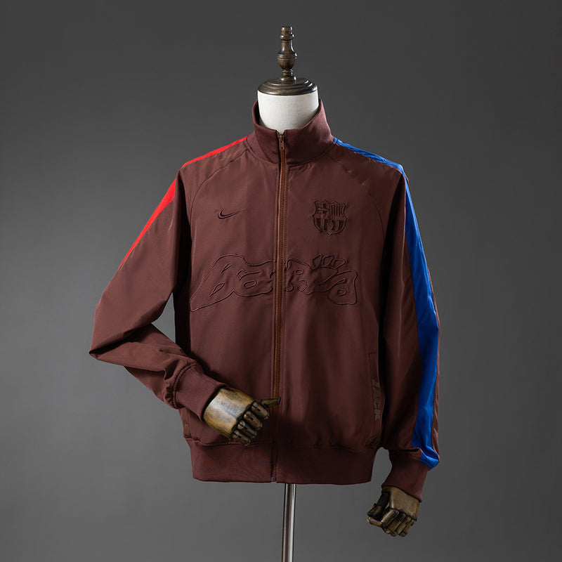 Barcelona x Travis Scott Windbreaker 2025/26 Brown Football Soccer Jacket