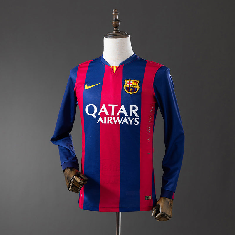 Barcelona Jersey 2014-15 Home Retro Kit Long Sleeves