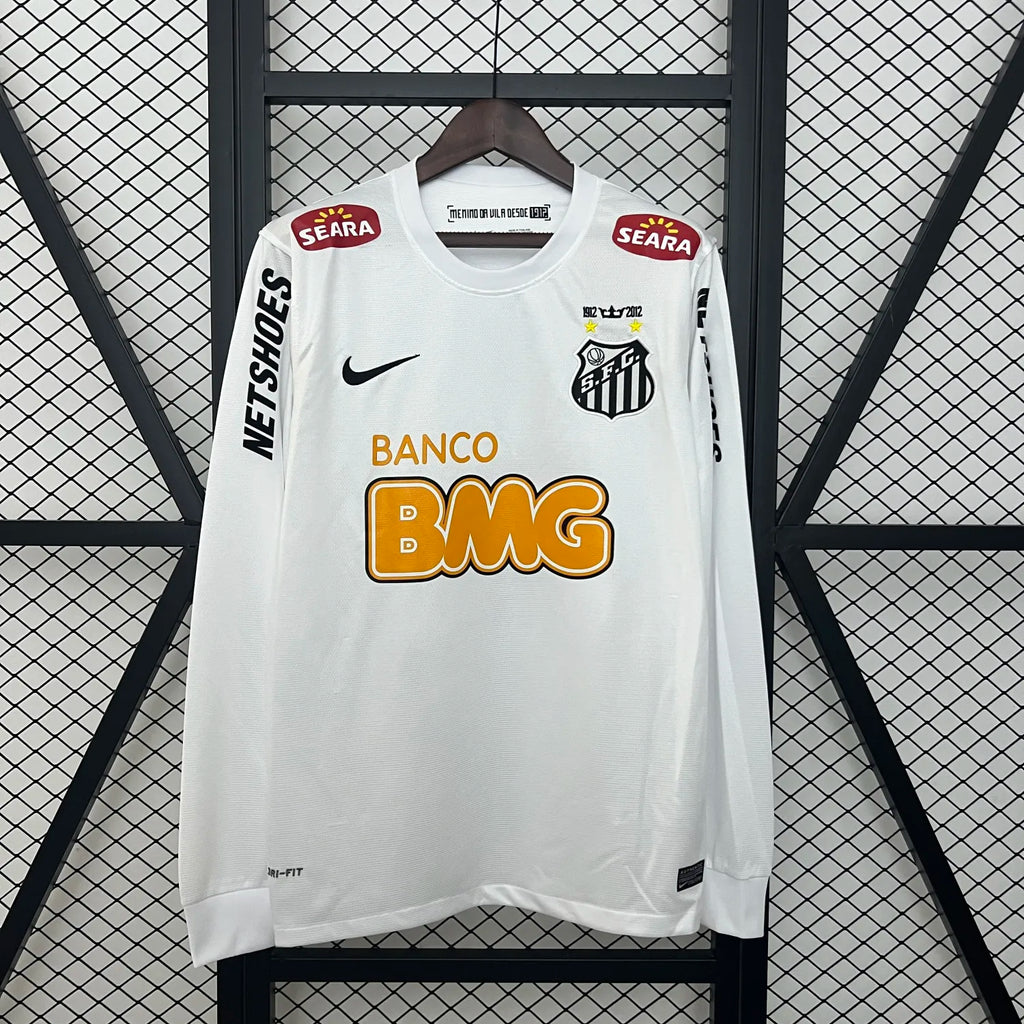 Retro Santos Jersey 12/13 Home Long Sleeves Football Kit Soccer Shirt