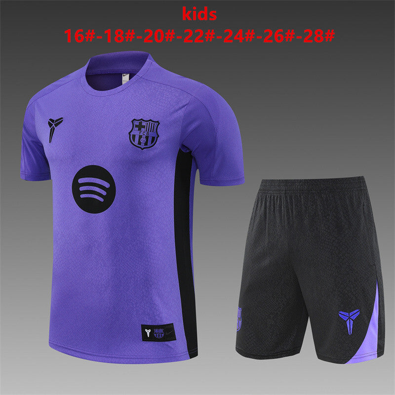Kids Barcelona Training Tracksuits 25/26 Football Kit Soccer Jersey