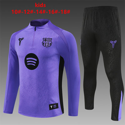 Kids Barcelona Training Tracksuits 25/26 Football Kit Soccer Jersey