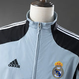 Real Madrid Windbreaker 2004-05 Football Jacket Black Grey - PalmSportss