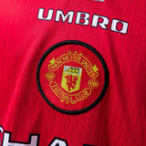 Man United Jersey 1996-98 Home Retro Football Kit Long Sleeves