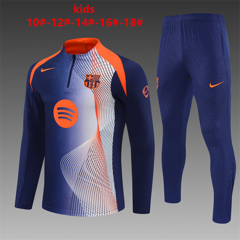 Kids Barcelona Training Tracksuits 25/26 Football Kit Soccer Jersey