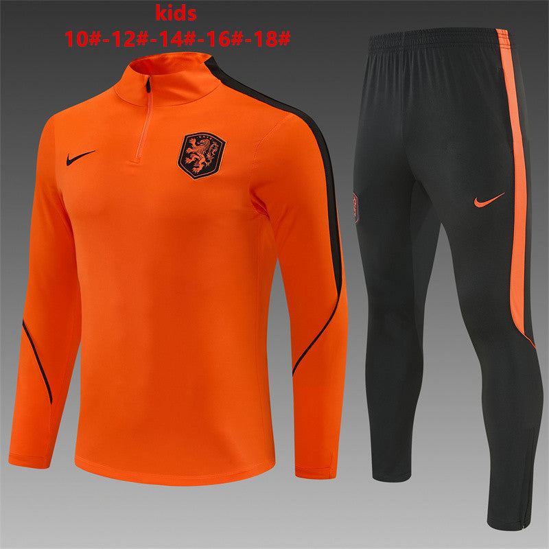 Kids Netherlands Training Tracksuits 2026 Football Kit Soccer Jersey