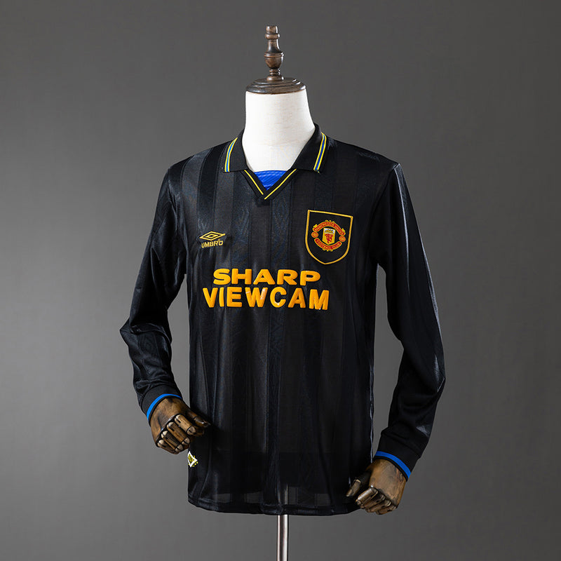 Manchester United Jersey 1993-95 Away Retro Football Kit Long Sleeves