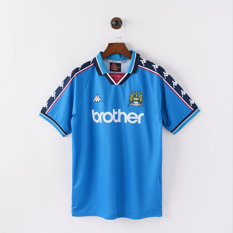 Retro Manchester City Jersey 1997-98 Home Football Kit Soccer Jersey