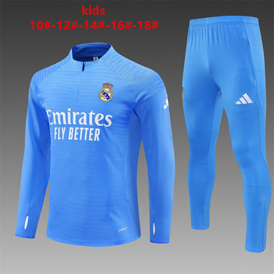 Kids Real Madrid Training Tracksuits 25/26 Football Kit Soccer Jersey