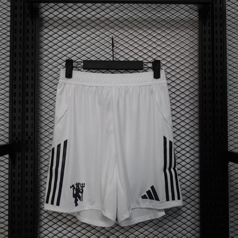 Player Version Manchester United Shorts 25/26 White Football Kit Soccer Shorts