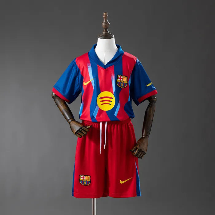 Kids Barcelona Jersey 25/26 Fourth Football Kit - PalmSportss