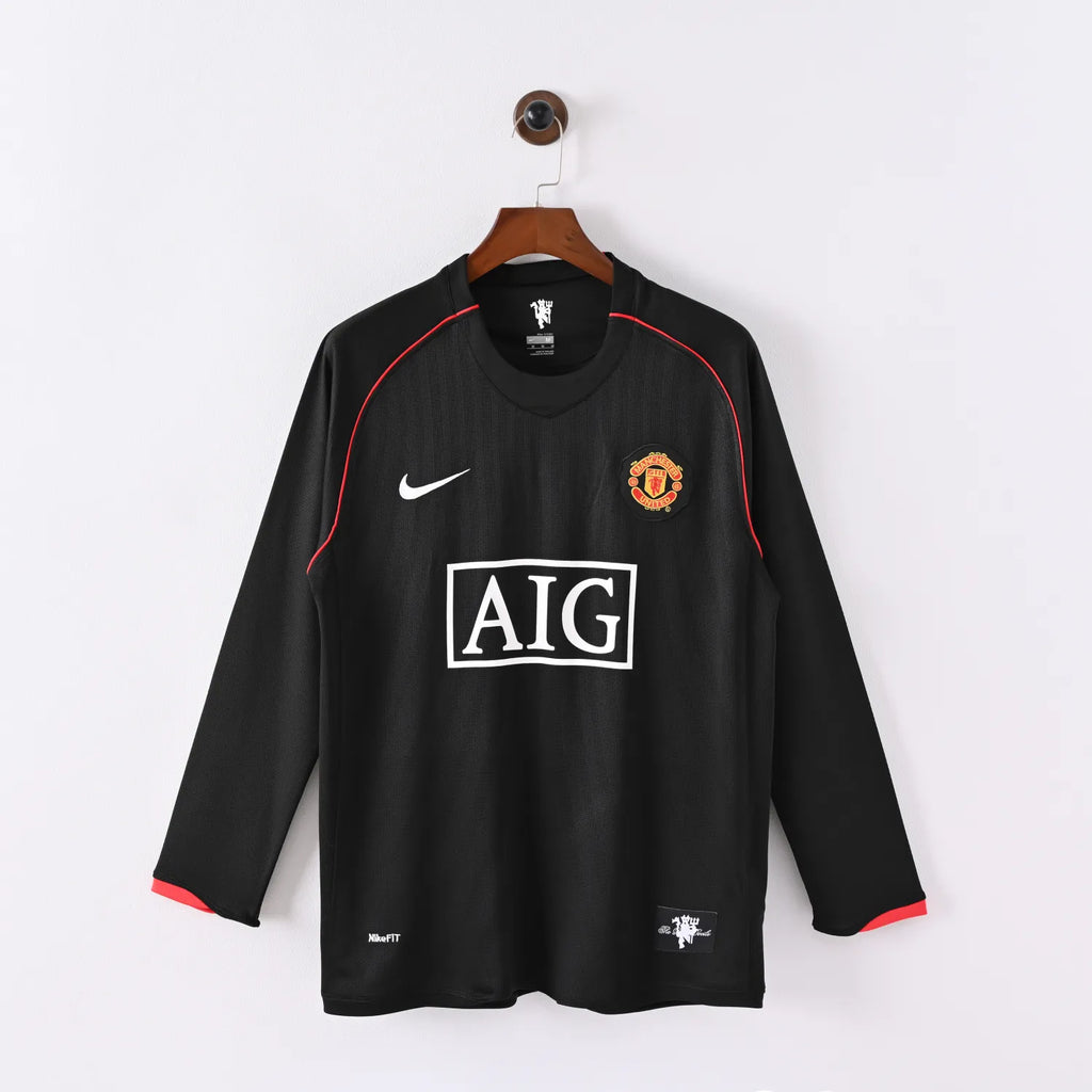 Manchester United Jersey Away Kit 2007/08 Retro Long Sleeves Football Team Soccer Shirt