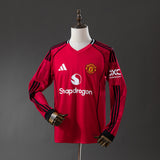 Man United Jersey 25/26 Home Football Kit Long Sleeves