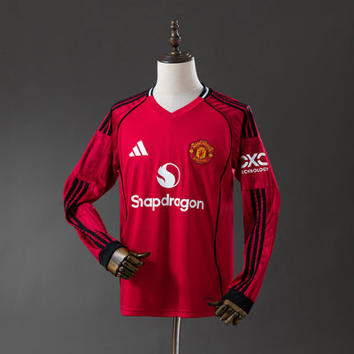 Manchester United Jersey 25/26 Home Football Kit Long Sleeves
