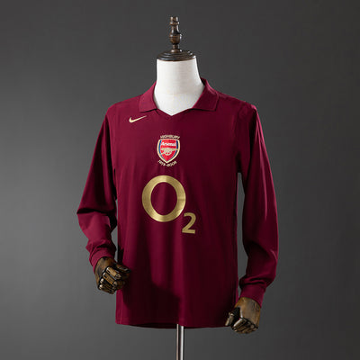 Arsenal Jersey 2005-06 Home Retro Football Kit Long Sleeves