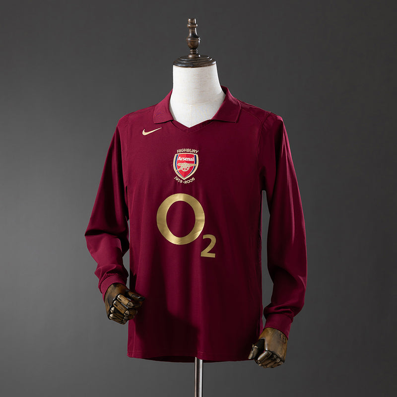 Arsenal Jersey 2005-06 Home Retro Football Kit Long Sleeves