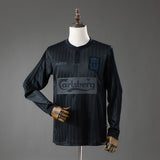 Retro Liverpool Black Jersey 1995-96 Long Sleeves Football Kit Soccer Shirt PalmSportss