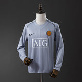 Man United Jersey 2007/08 Grey Goalkeepe Retro Kit Long Sleeve