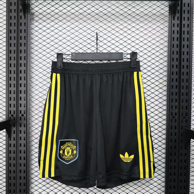 Player Version Manchester United Shorts 25/26 Black Football Kit Soccer Shorts