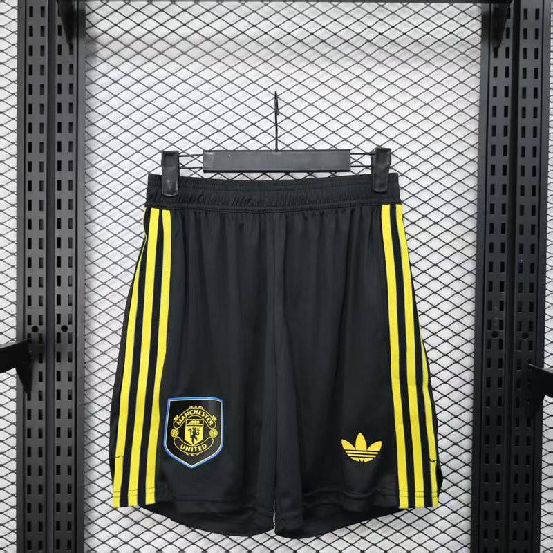 Player Version Manchester United Shorts 25/26 Black Football Kit Soccer Shorts