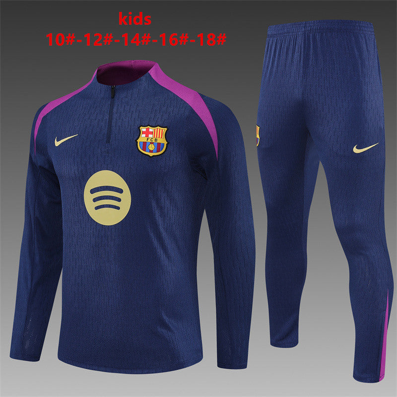 Kids Barcelona Training Tracksuits 25/26 Football Kit Soccer Jersey