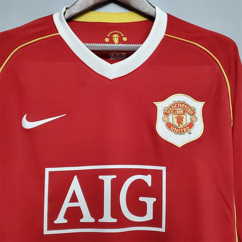 Manchester United Jersey Home Kit 2006/07 Retro Long Sleeves Football Team Soccer Shirt