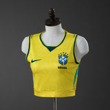 Women Brazil  Crop Tank Top Home Jersey 2026 World Cup Football Kit Soccer Shirt PalmSportss