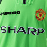 Man United Jersey 1998-99 Goalkeeper Green Retro Kit Long Sleeves