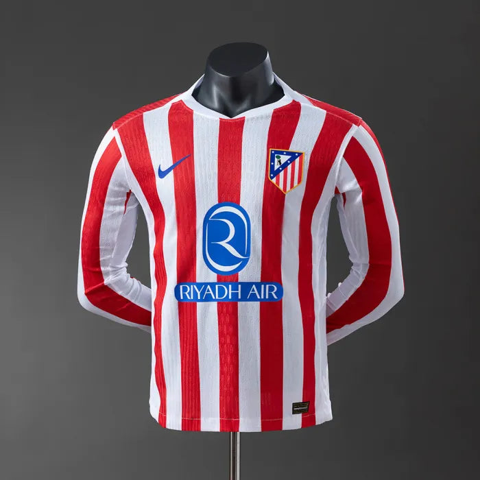 Atletico Madrid Jersey 25/26 Home Long Sleeves Football Kit Player Version