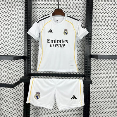 Kids Real Madrid Home Jersey 25/26 Football Kit Soccer Jersey