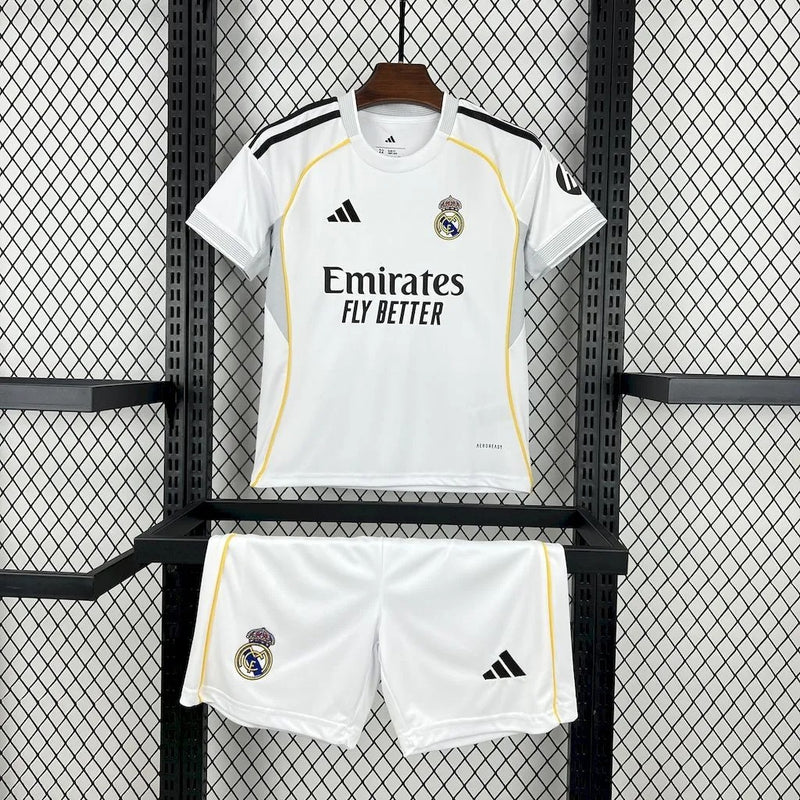 Kids Real Madrid Home Jersey 25/26 Football Kit Soccer Jersey