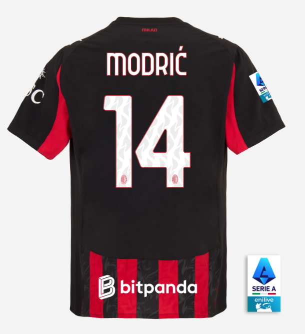 Luka Modrić 14 Player Version AC Milan Jersey 25/26 Home Football Kit Soccer Jersey