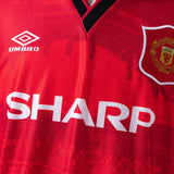 Man United Jersey 1994-96 Home Retro Kit Long Sleeves