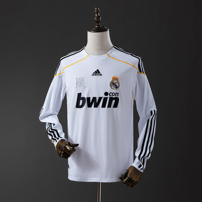 Real Madrid Jersey 2009/10 Home Retro Football Kit Long Sleeves