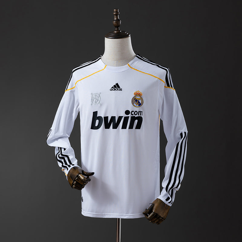 Real Madrid Jersey 2009/10 Home Retro Football Kit Long Sleeves