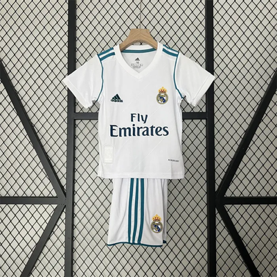 Camiseta retro de local del Real Madrid para niños 17/18