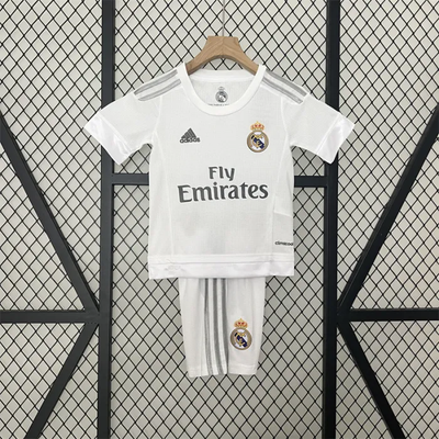 Camiseta retro de local del Real Madrid para niños 15/16